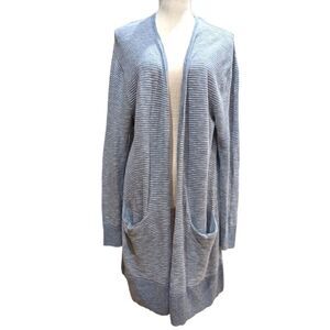 Madewell Women's Light Blue Lightweight Open Front Long Cardigan Sweater Size M